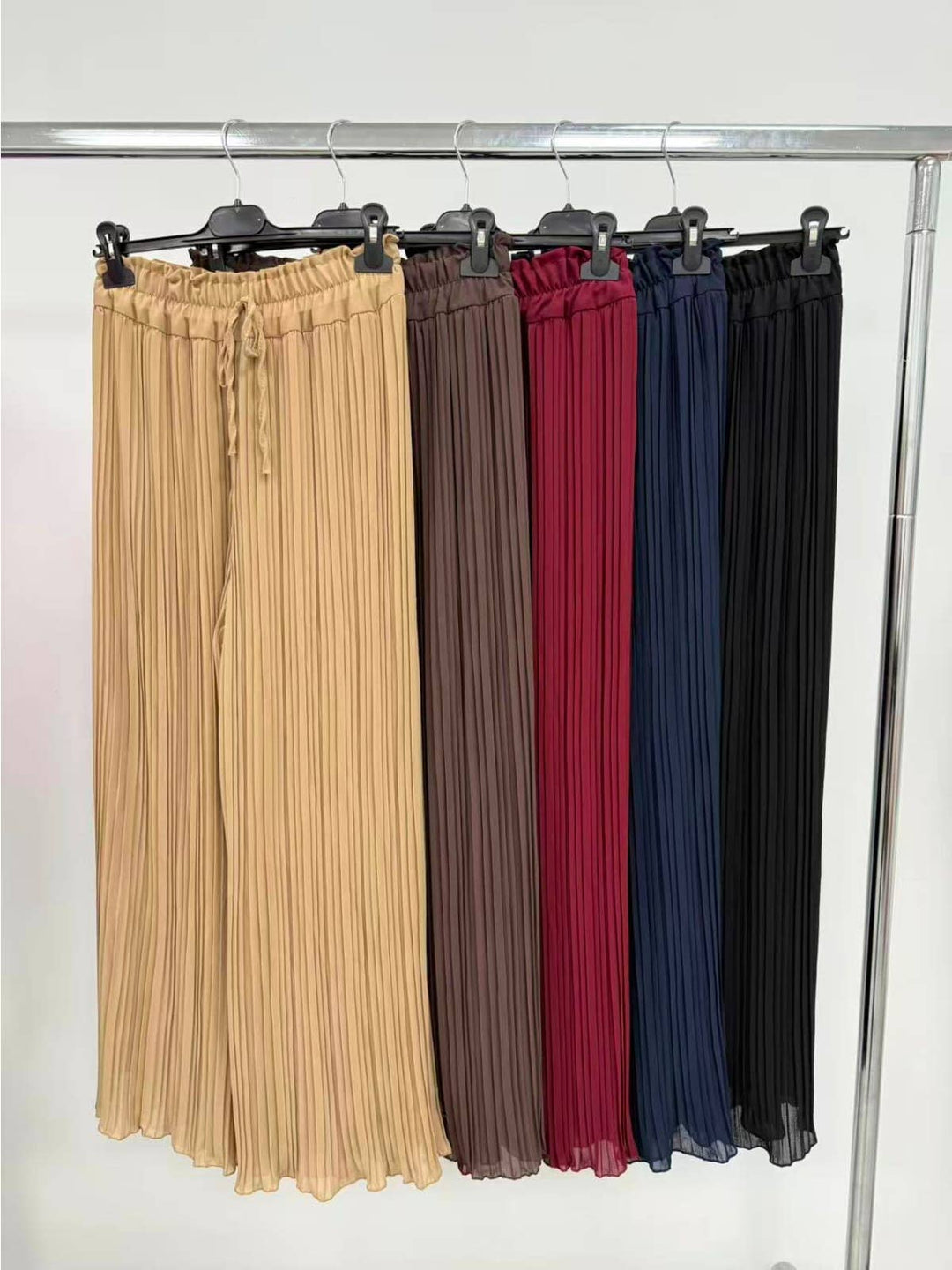 Premium Italian plisse wide leg Palazzo Trousersin Navy