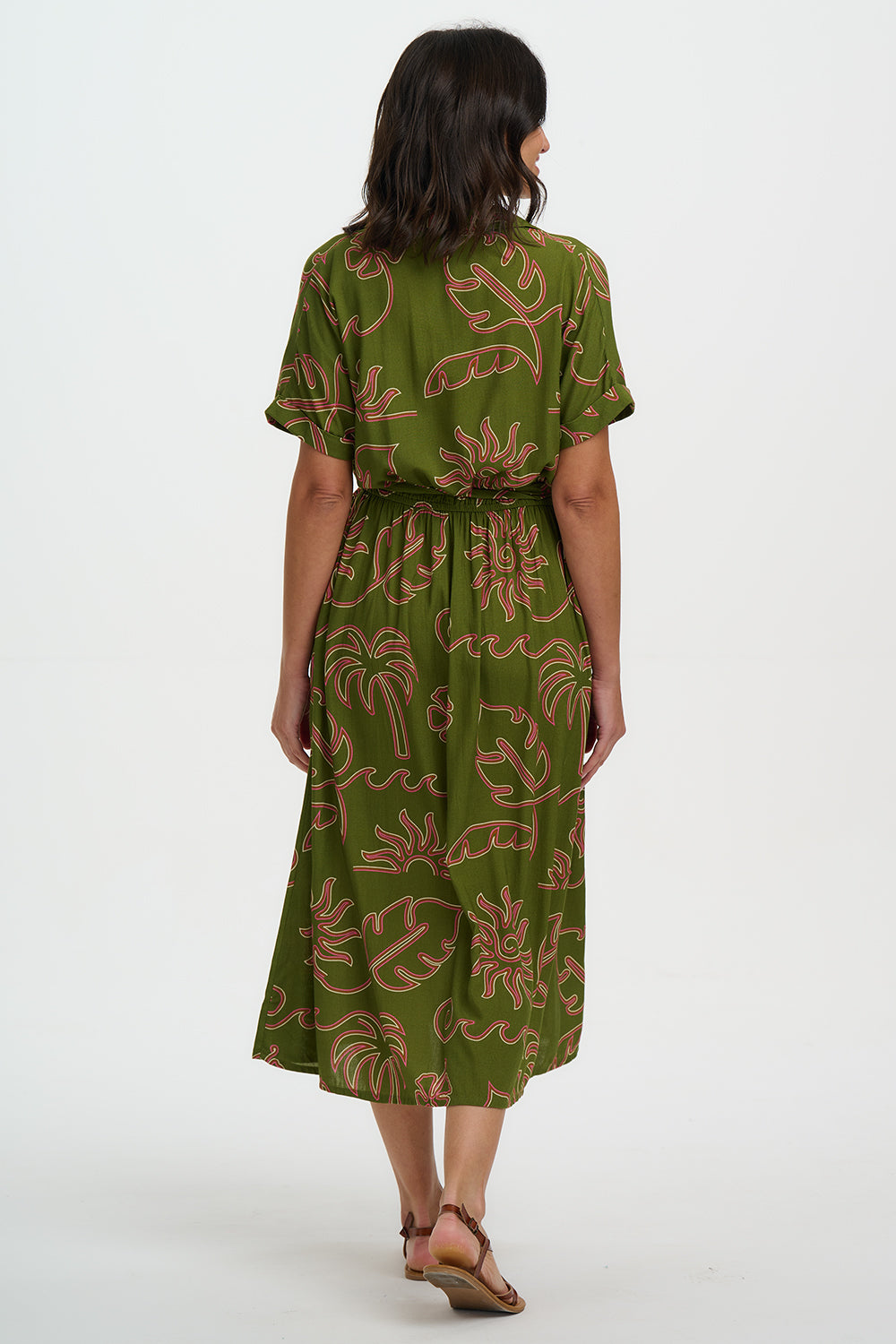 Sugarhill Brighton Leigh Midi shirt dress in khaki