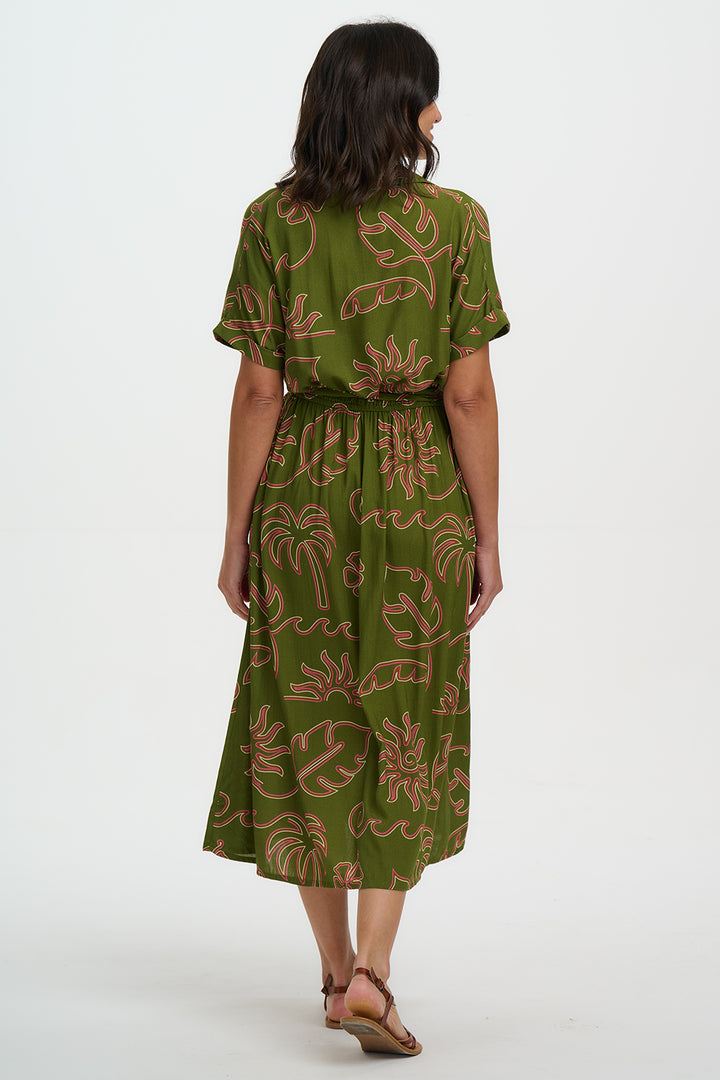 Sugarhill Brighton Leigh Midi shirt dress in khaki