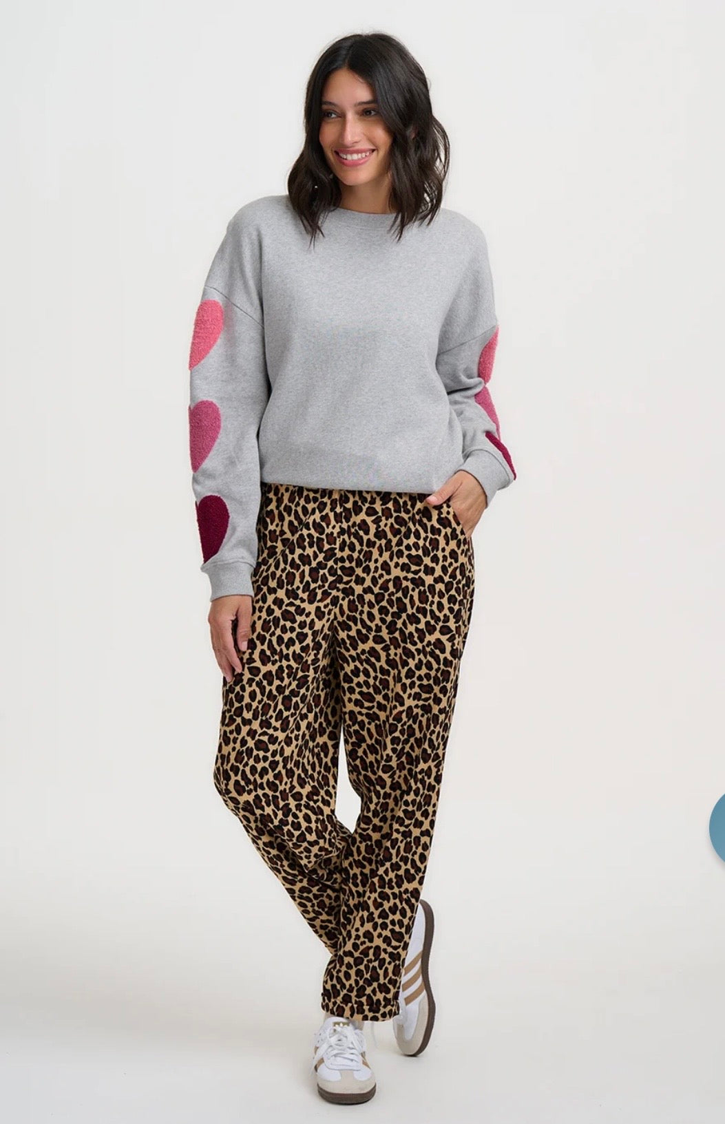 Vonnie cord trousers leopard print