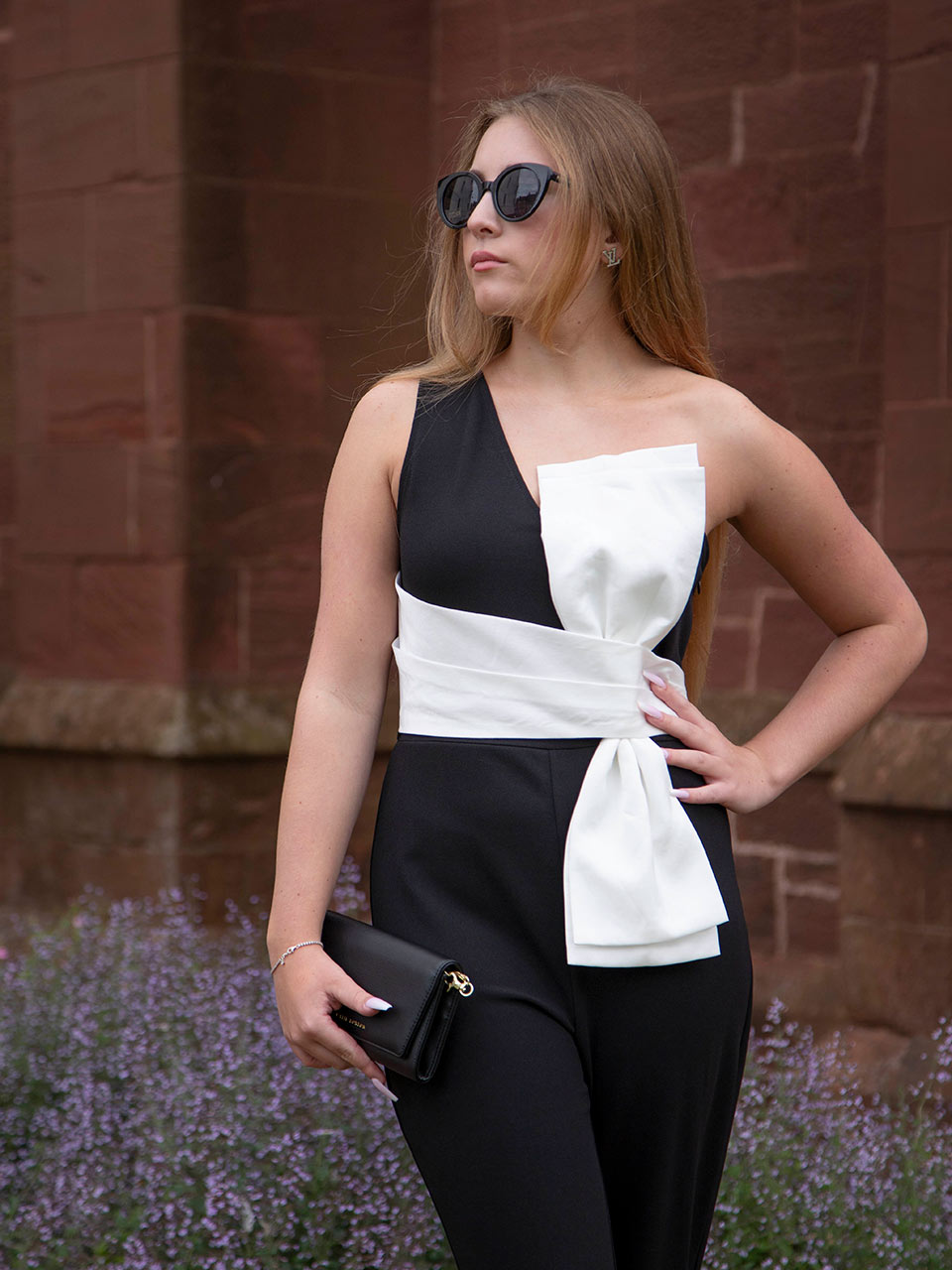 Black and White Bow Jumpsuit