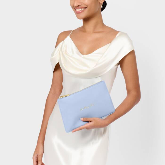Bridal sentiment pouch something blue