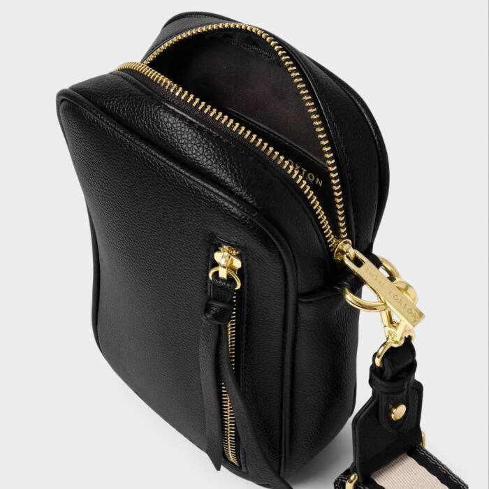Small Hallie cross body bag in black