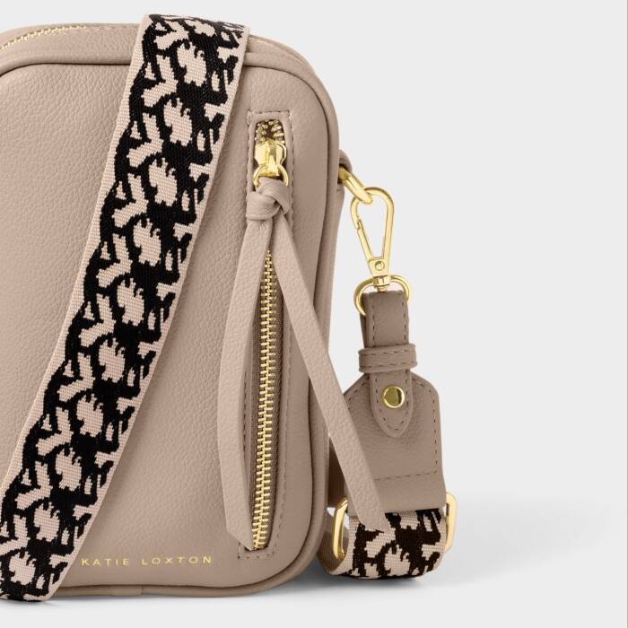 Small Hallie cross body bag in light taupe lo