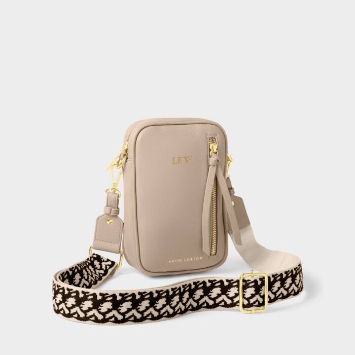 Small Hallie cross body bag in light taupe lo