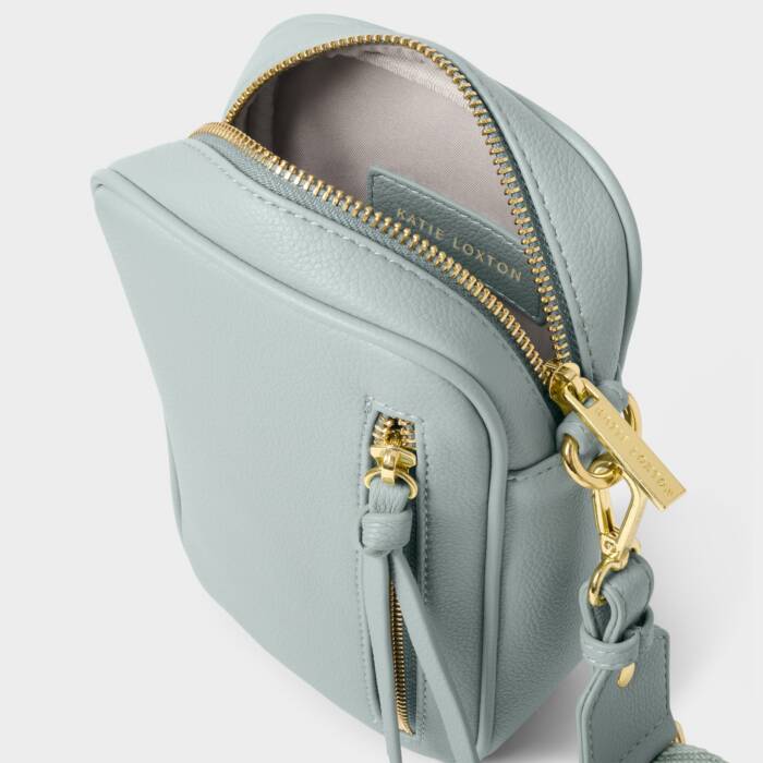 Small Hallie cross body bag in Duck egg blue
