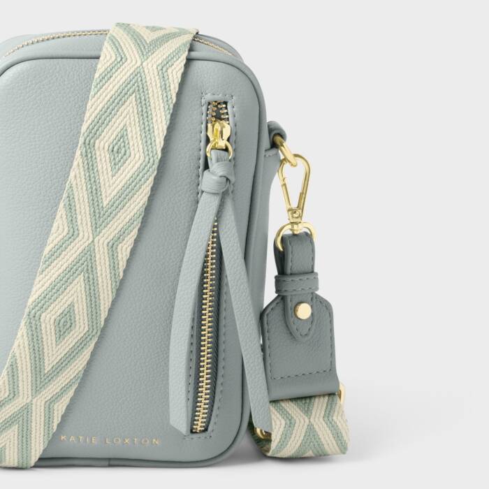 Small Hallie cross body bag in Duck egg blue