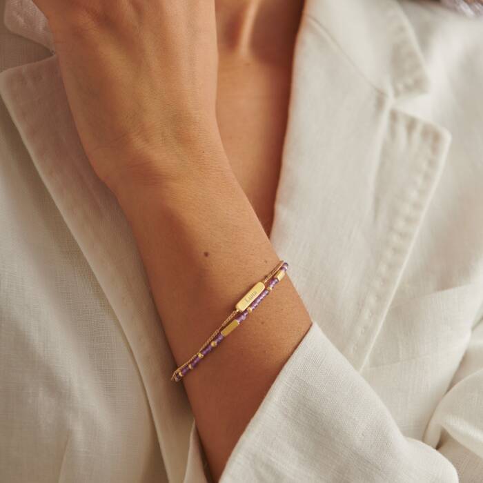 February birthday stone bracelet
