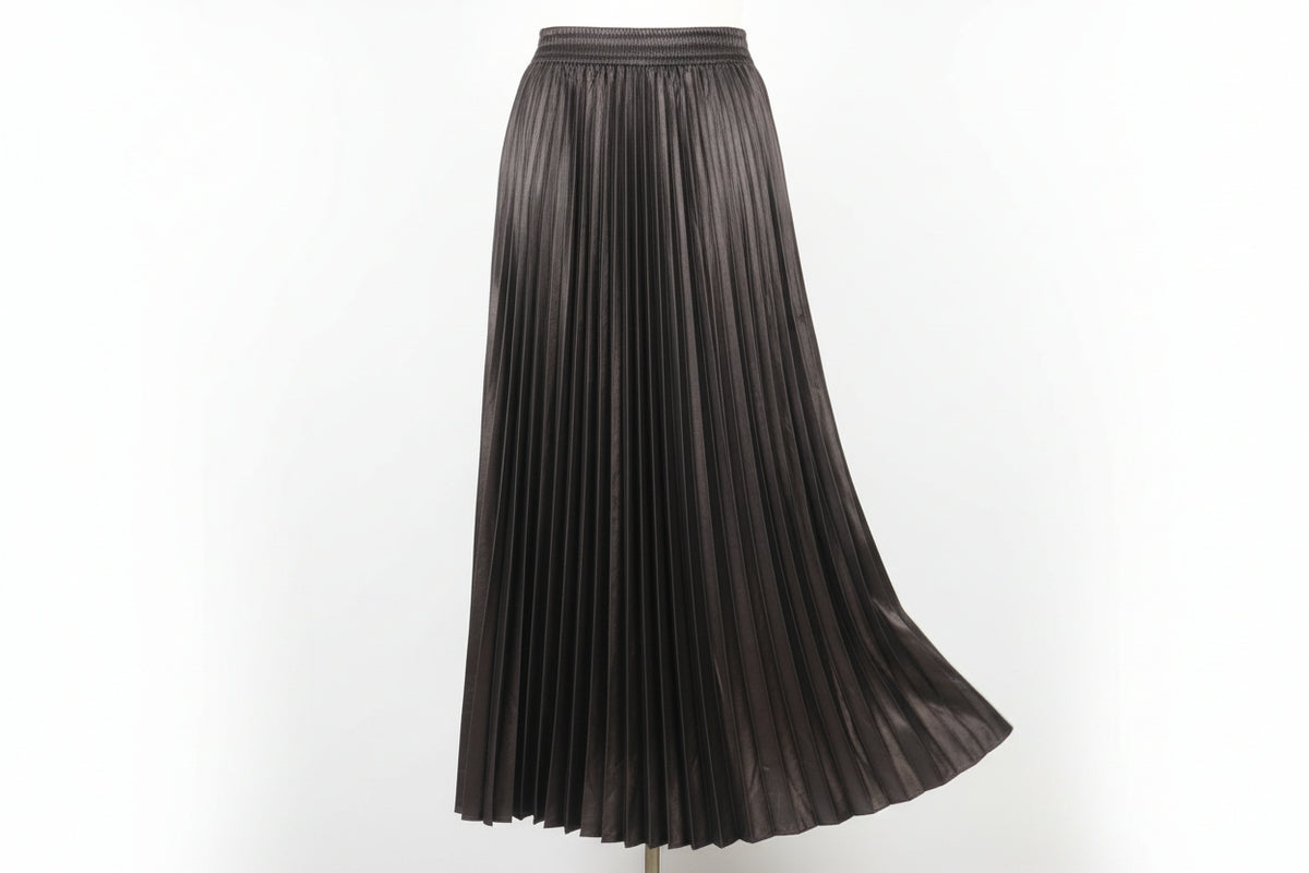 Chocolate pleated skirt (one size 8 - 16)