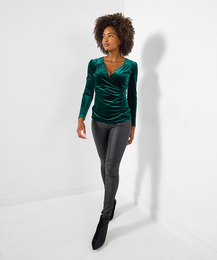 Marilyn Velour Wrap Top