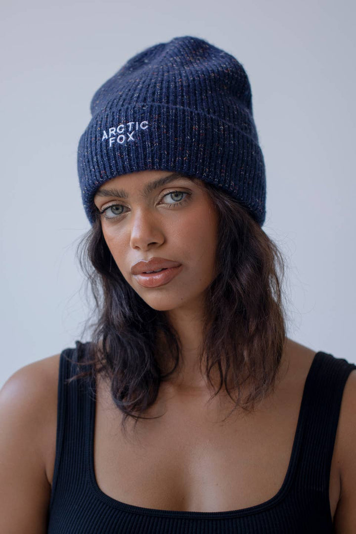 The Embroidered Beanie - Deep Navy