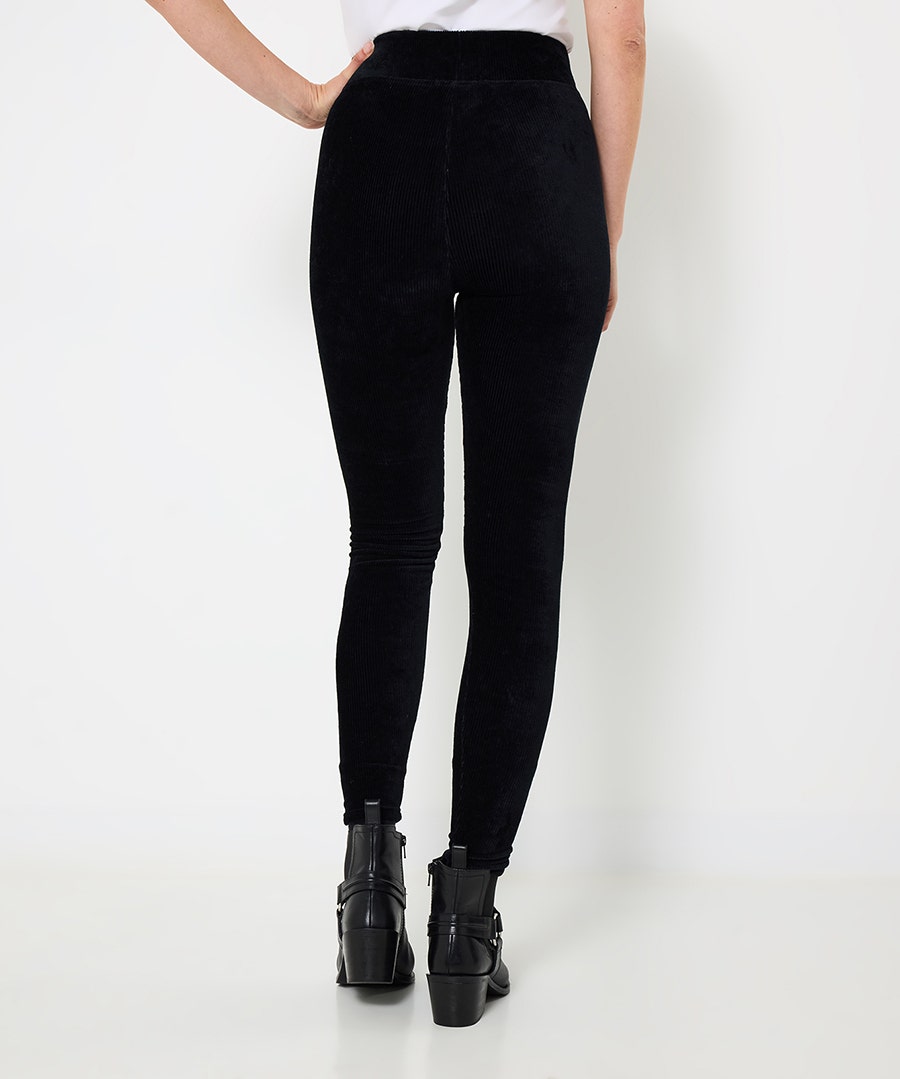Remarkable stretch velour Ribbed leggings