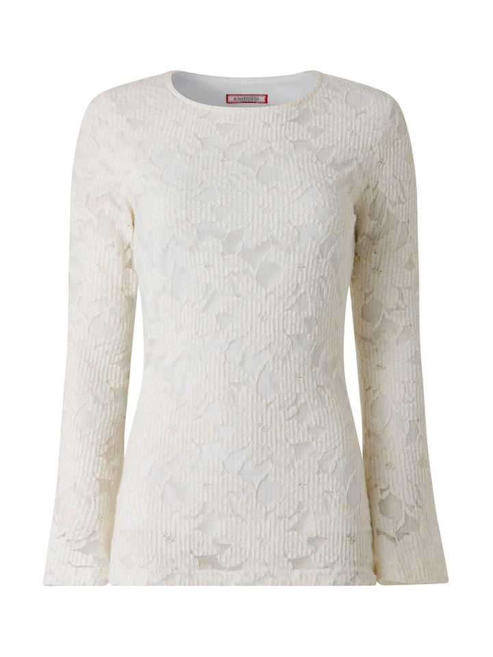 Joe Browns Esme Textured Stretch Lace Top With Wide Sleeve