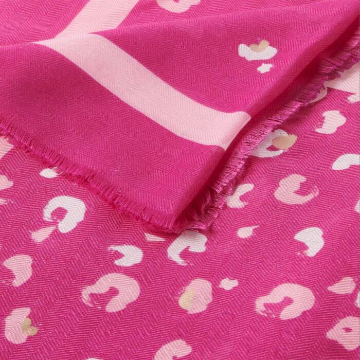Pink printed foil scarf