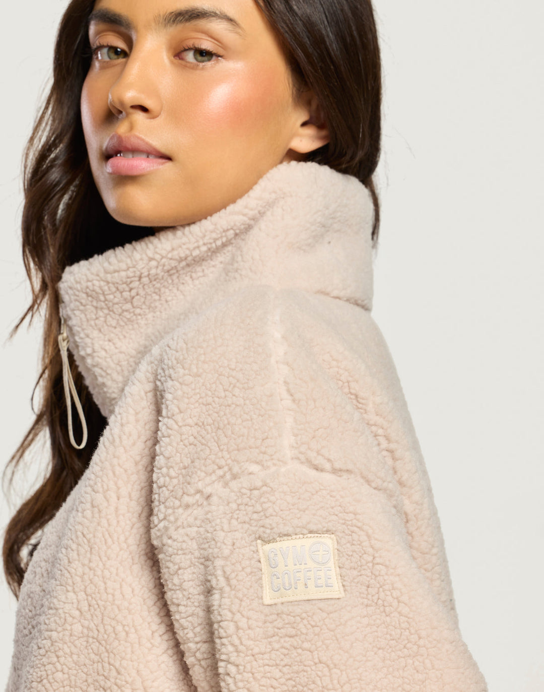 Gym and coffee Industry Fleece High collar in Natural