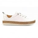 Evie White Leather Plimsoll