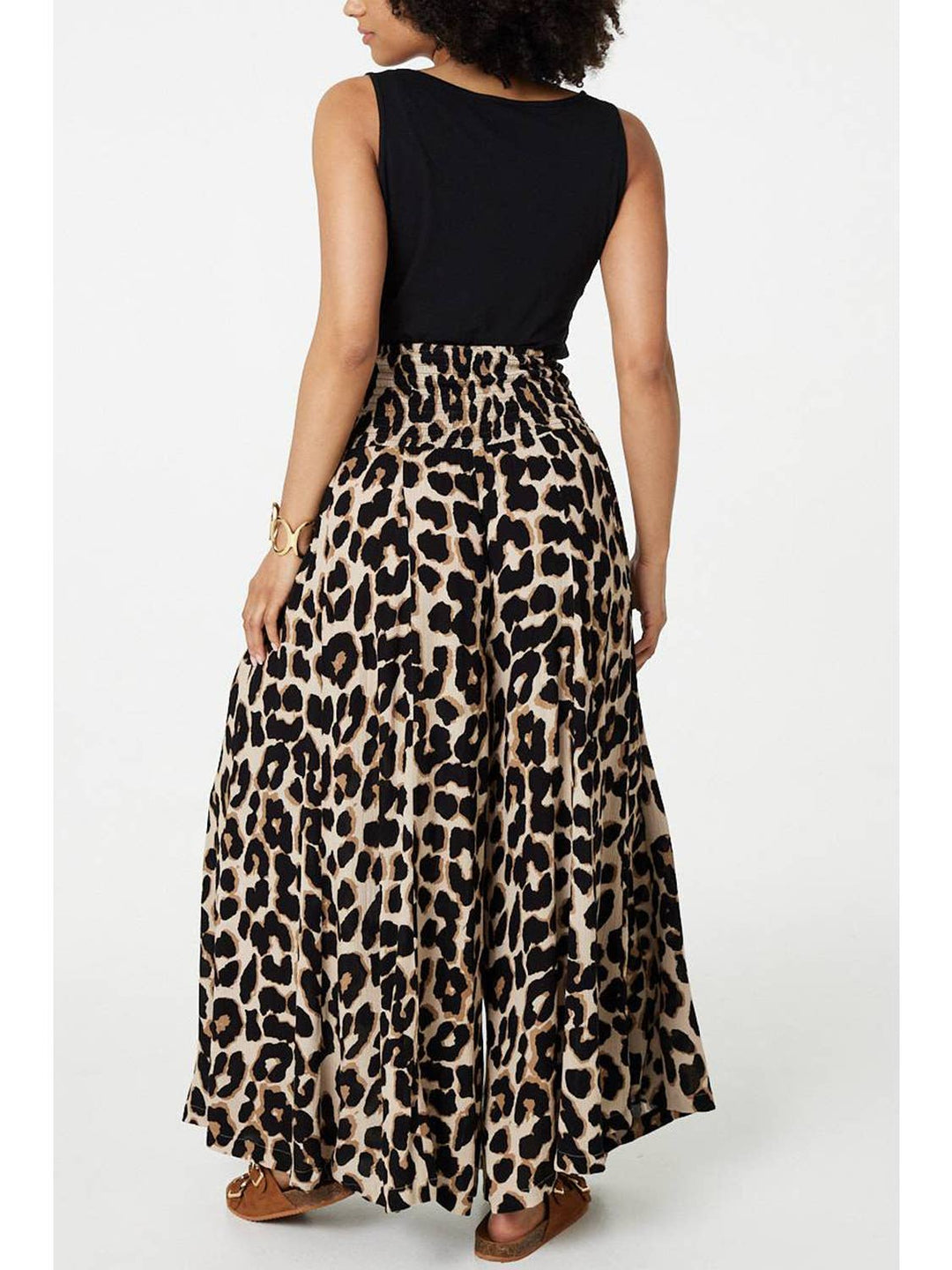 Animal Print High Waist Palazzo Trousers