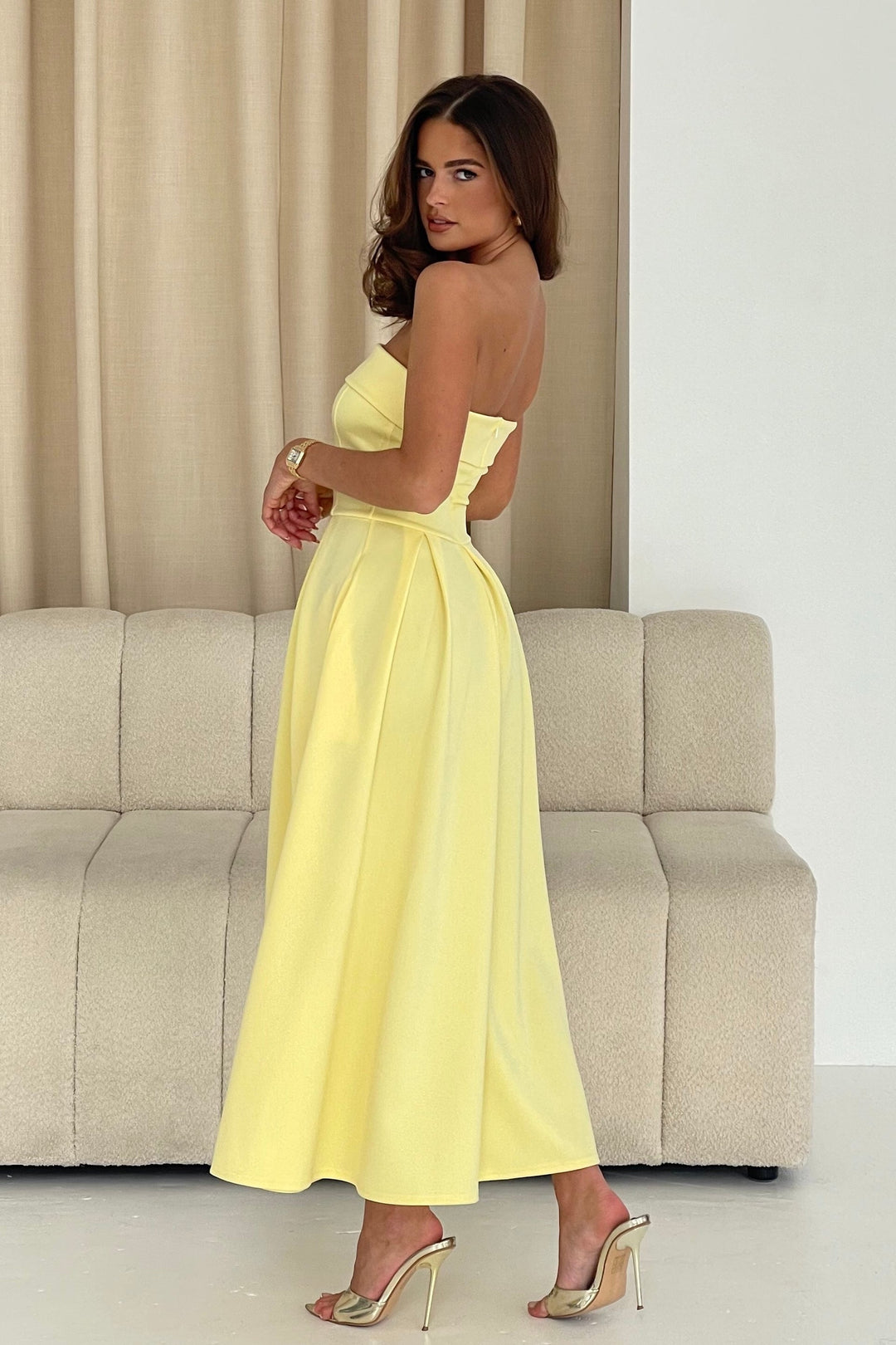 Danni strapless Bandeau Midi dress