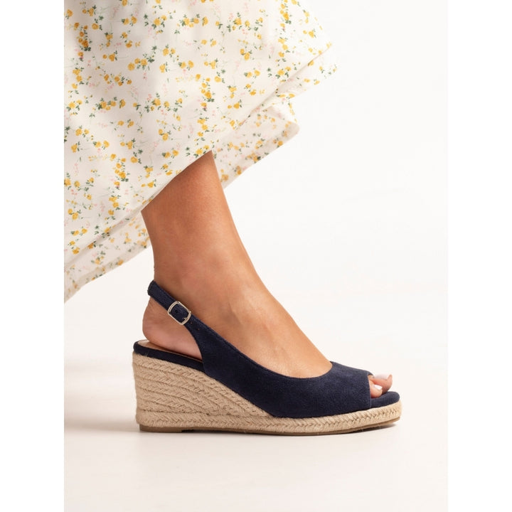 Pia Navy Esparadrille wedge