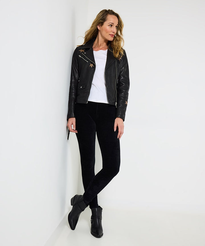 Remarkable stretch velour Ribbed leggings