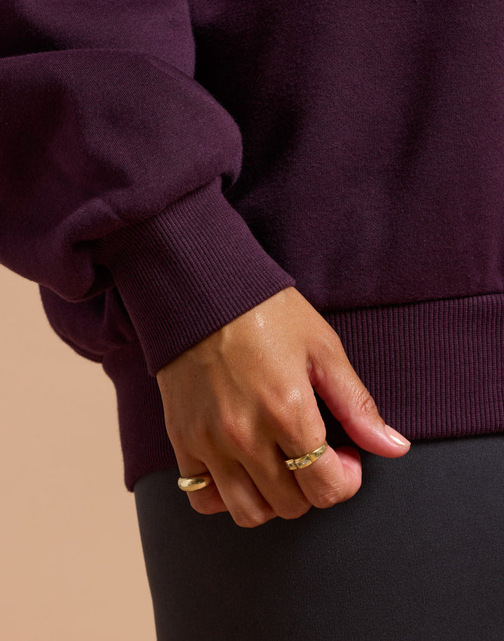 Snap Collar Sierra Sweatshirt in Grape Noir