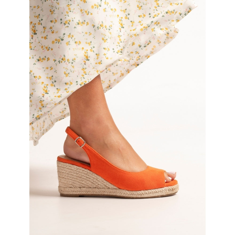 Pia Orange Esparadrille Wedge