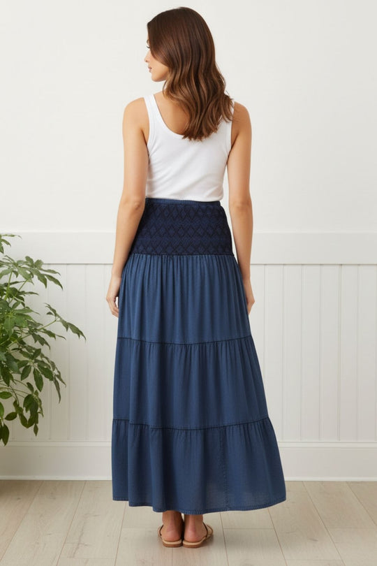 Embroidered maxi skirt