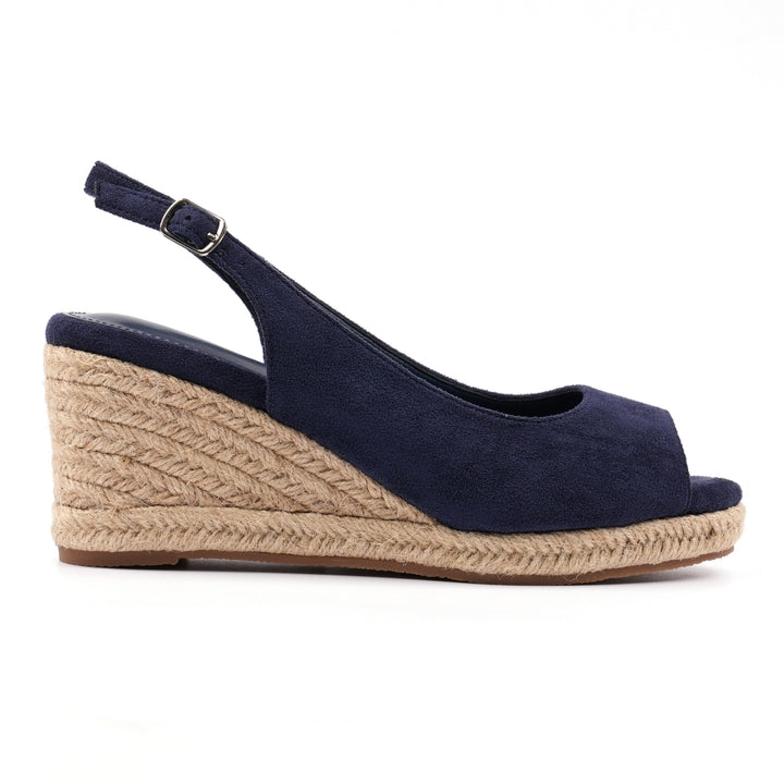 Pia Navy Esparadrille wedge