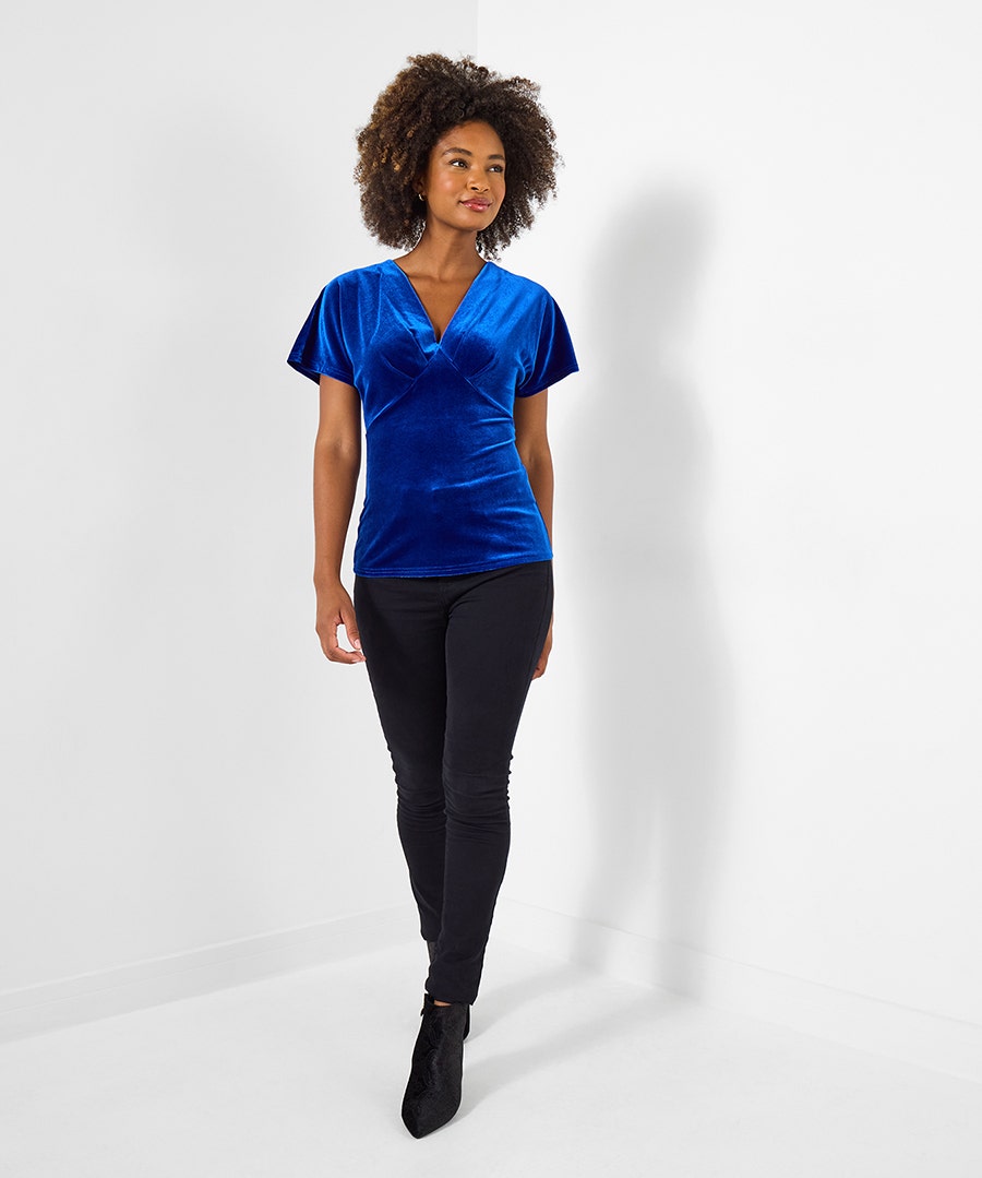 Sienna Velour V-Neck Top