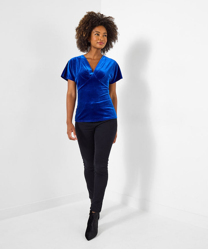 Sienna Velour V-Neck Top