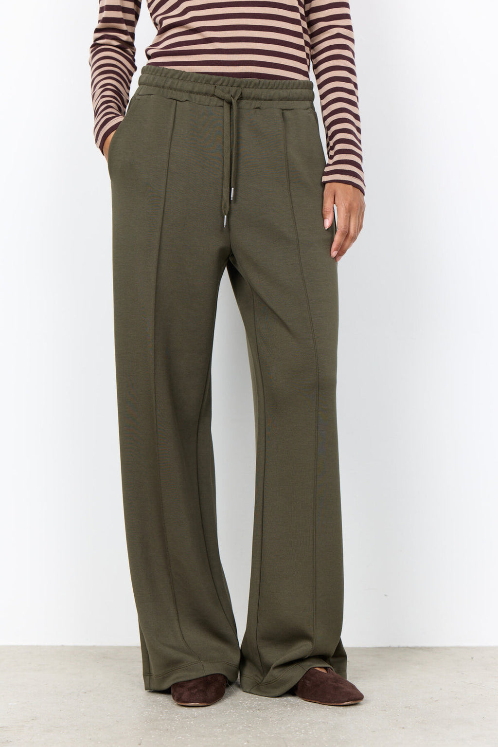 Soya concept Dark Green Lounge wear Trousers