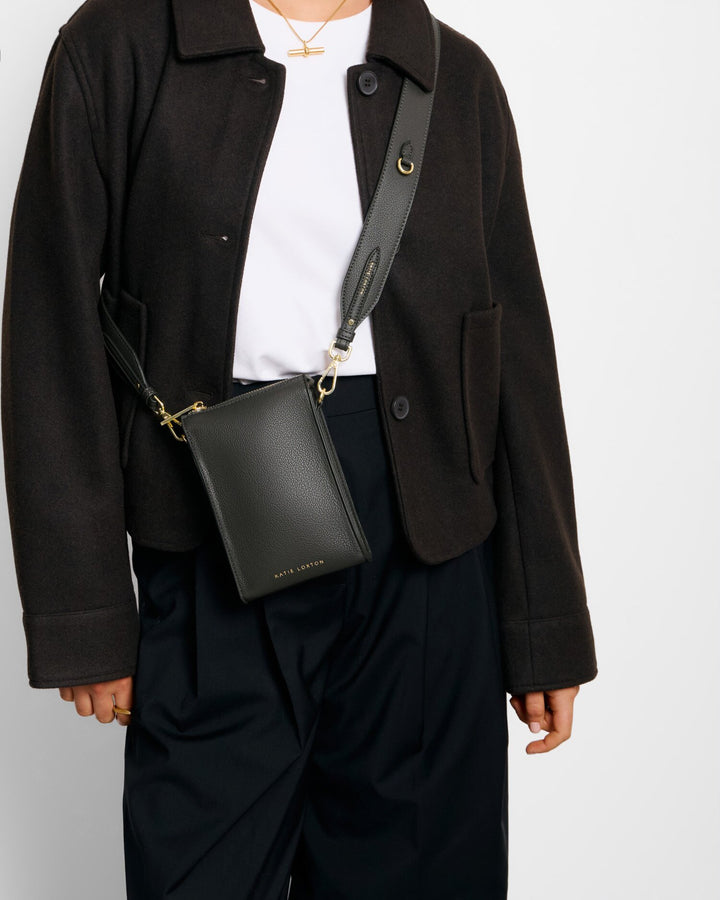 Avery slim cross body bag in Graphite