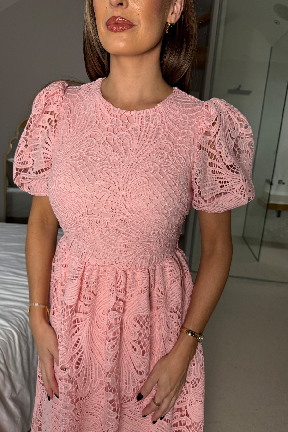 Pink embroidery dress (sale)