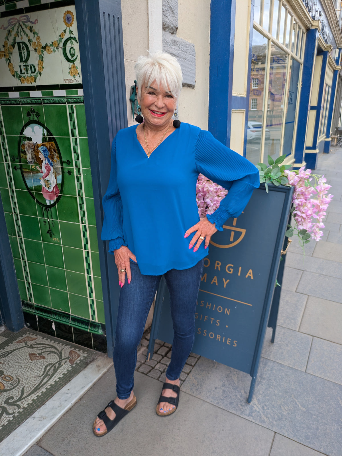 cobalt blue blouse