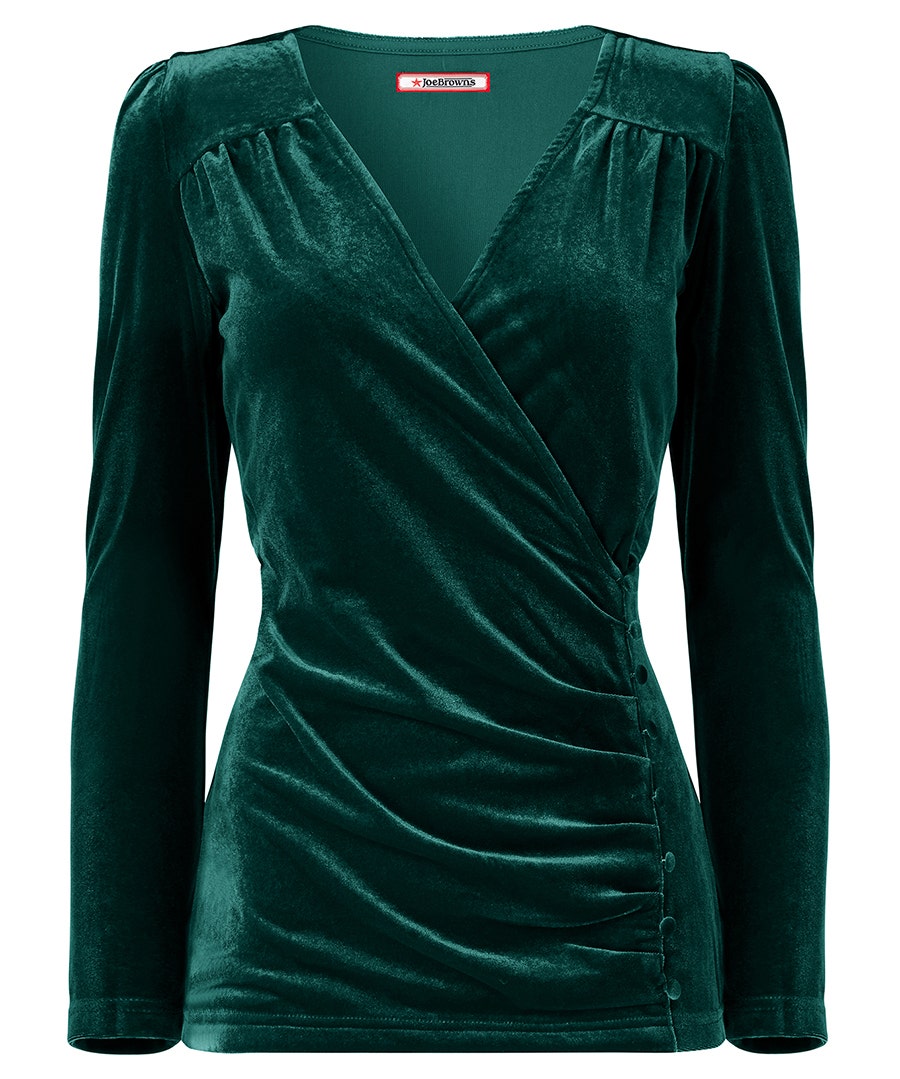 Marilyn Velour Wrap Top