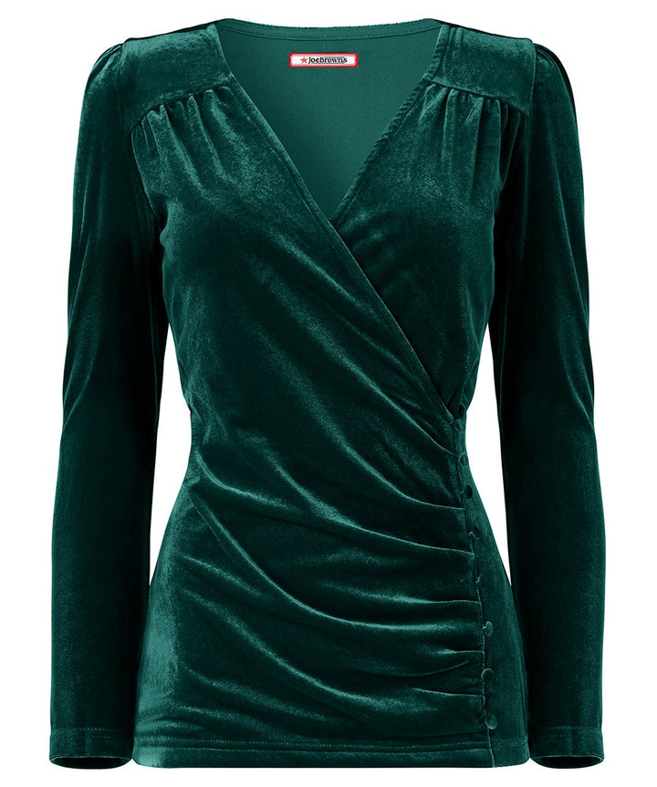 Marilyn Velour Wrap Top