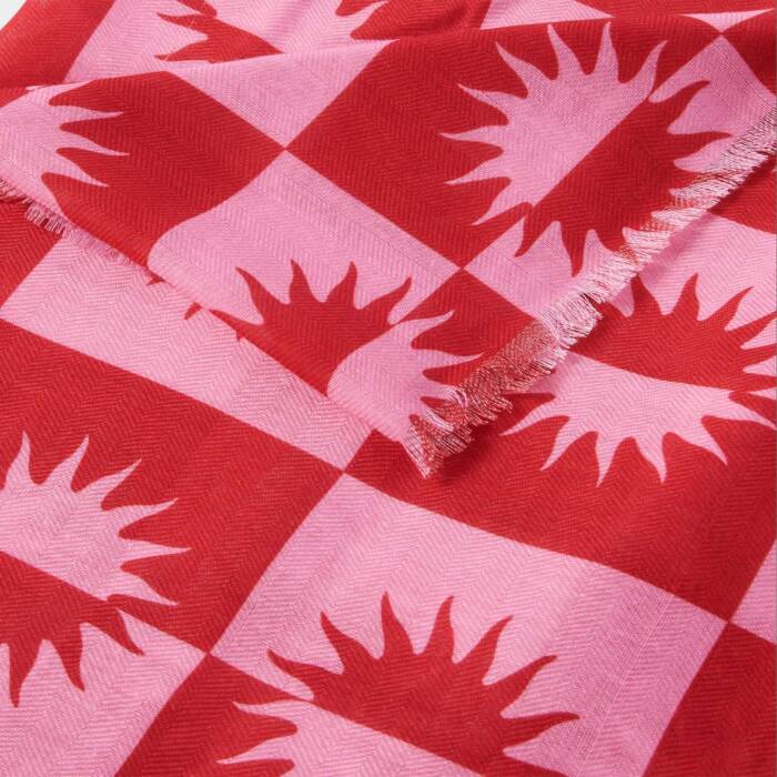 Red and pink printed Katie Loxton scarf