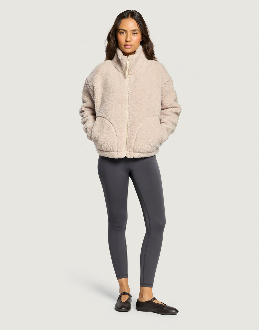 Gym and coffee Industry Fleece High collar in Natural