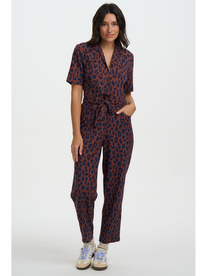 Meridith Rust and Navy jumpsuit