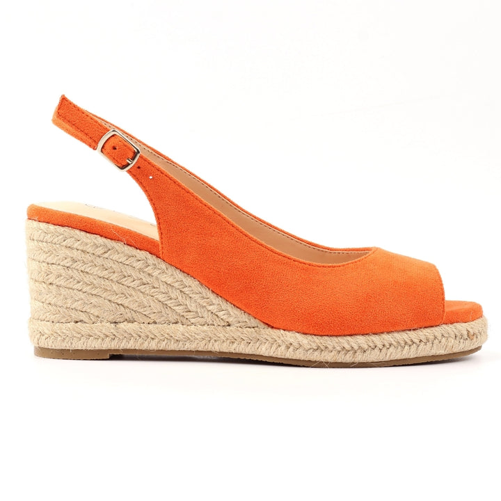 Pia Orange Esparadrille Wedge