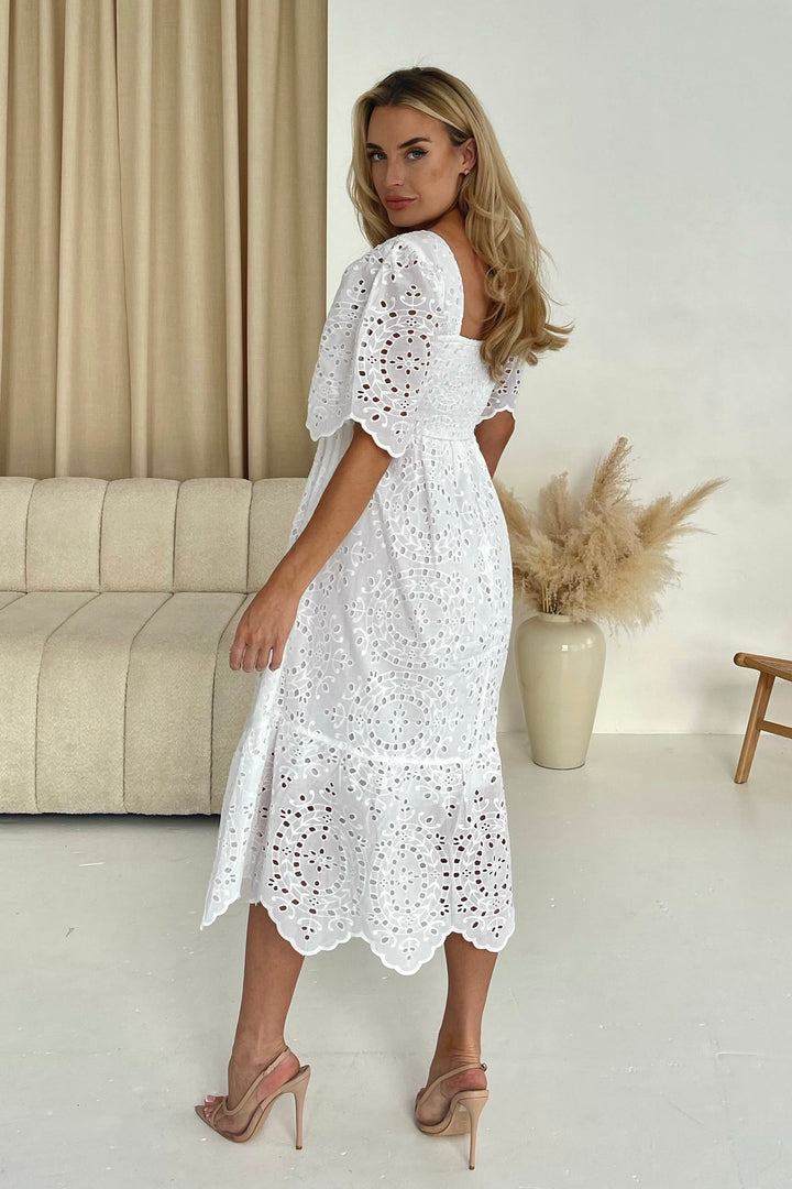 Aspen Brodiery Tiered Midmaxi dress