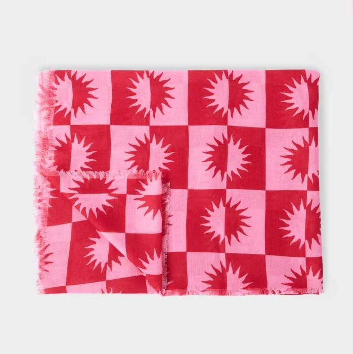 Red and pink printed Katie Loxton scarf