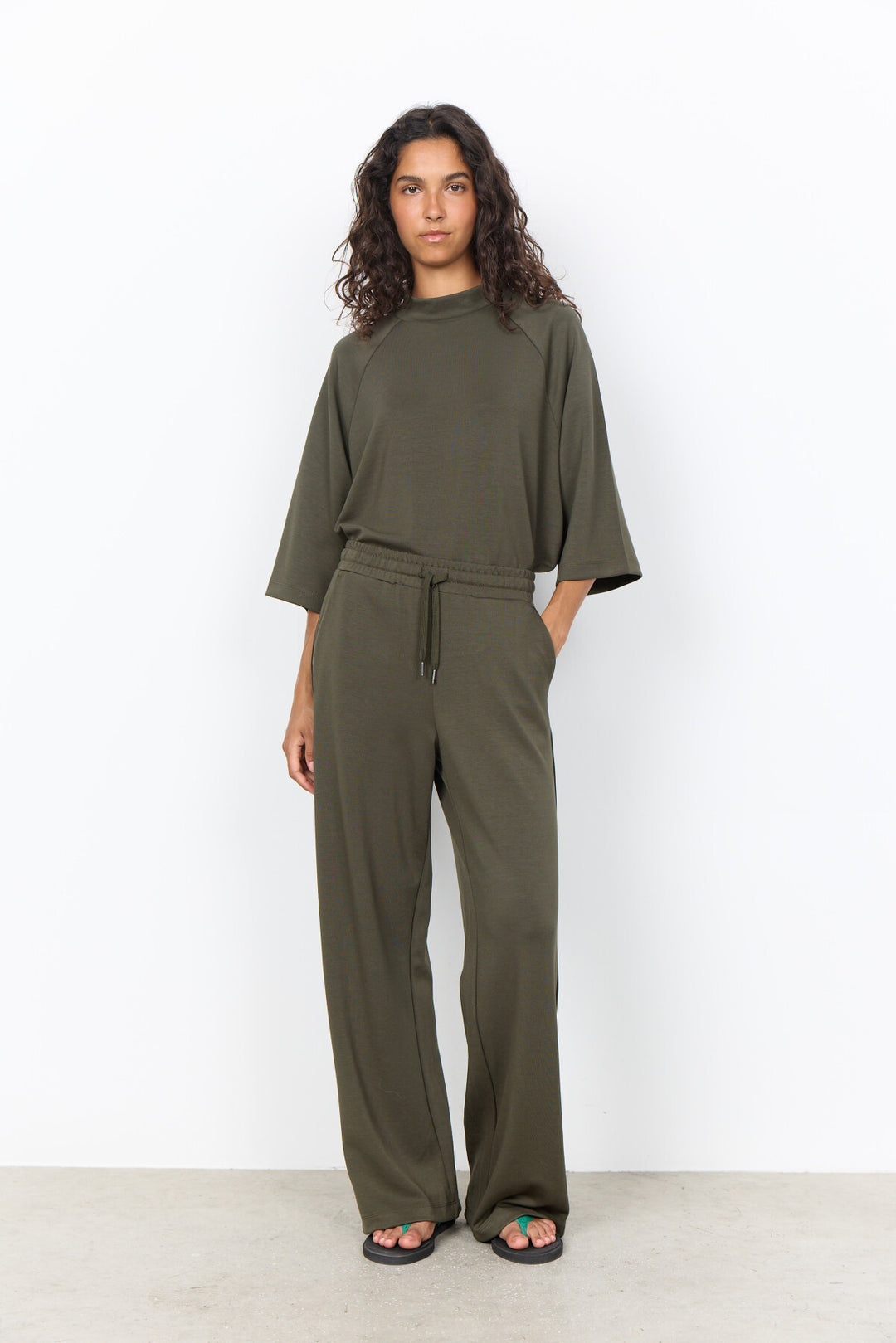 Soya concept Dark Green Lounge wear Trousers