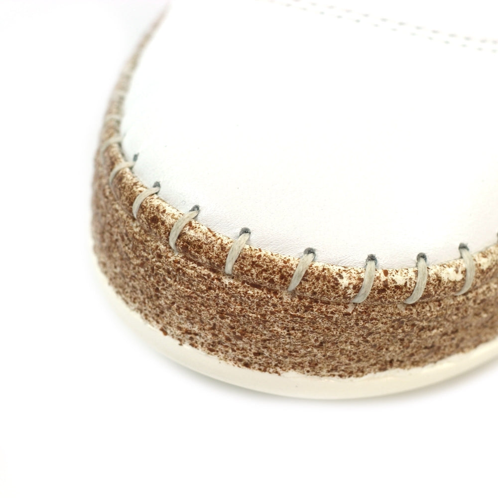 Evie White Leather Plimsoll
