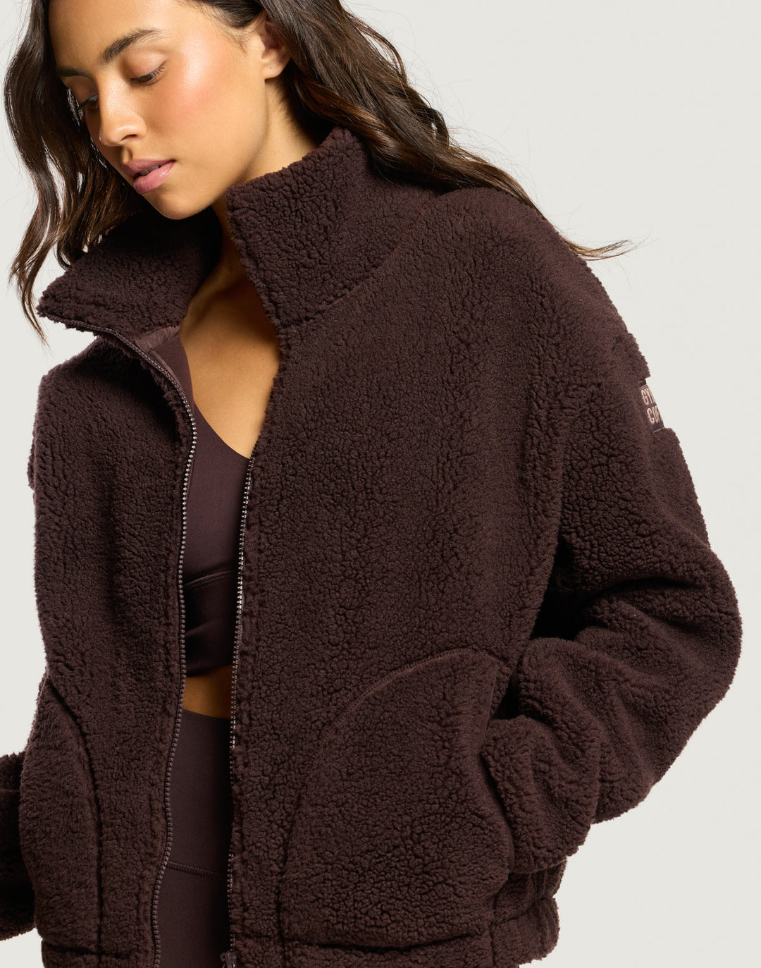 Gym and coffee Industry Fleece High collar in Mocha Bean