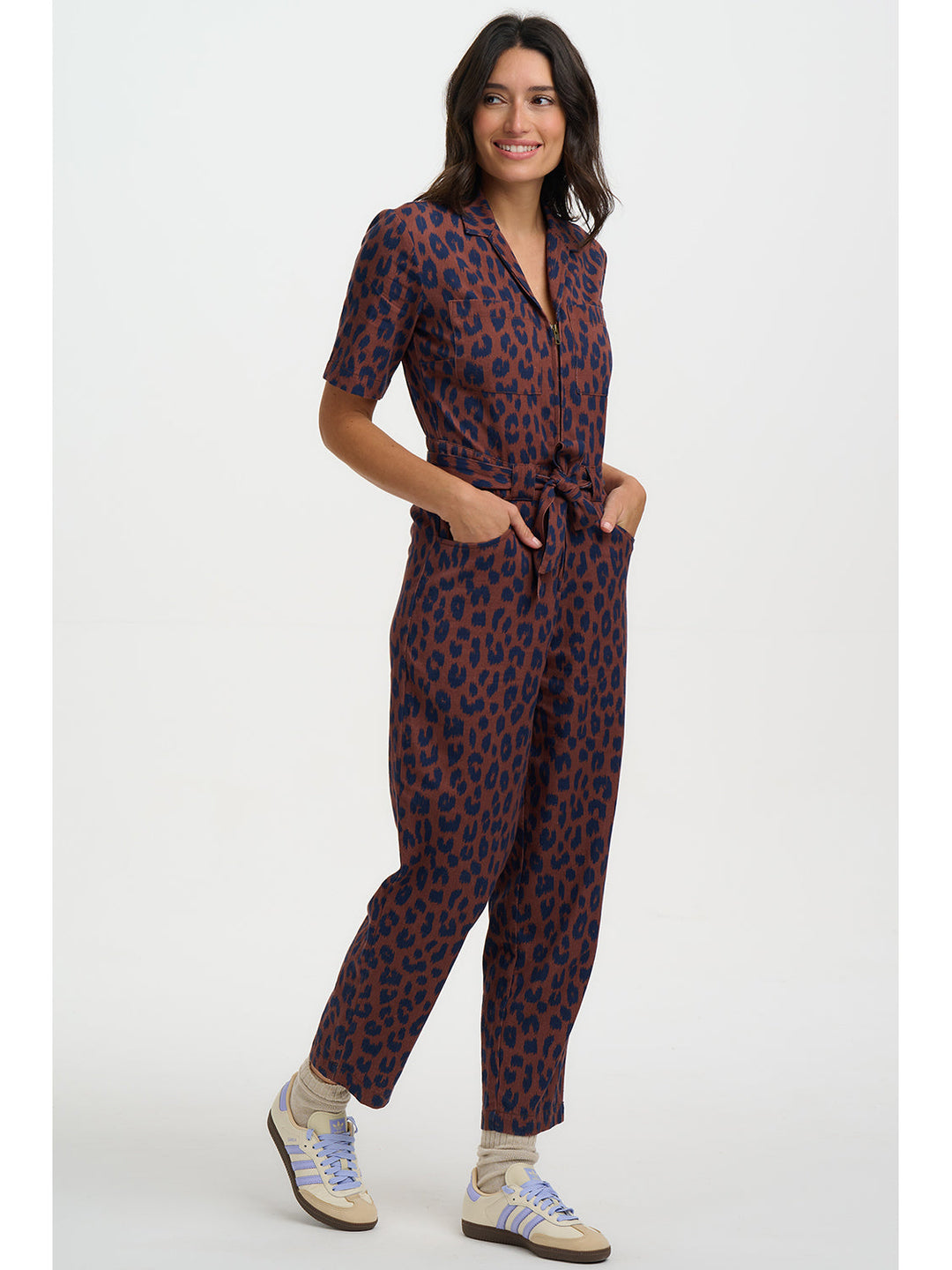 Meridith Rust and Navy jumpsuit