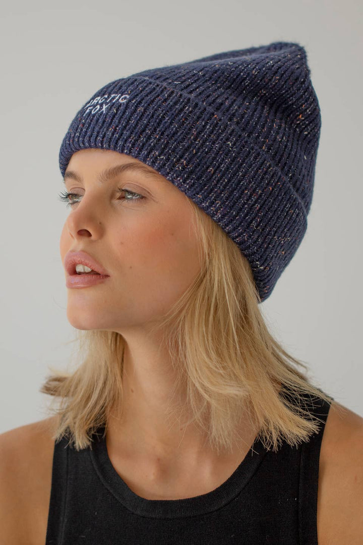 The Embroidered Beanie - Deep Navy