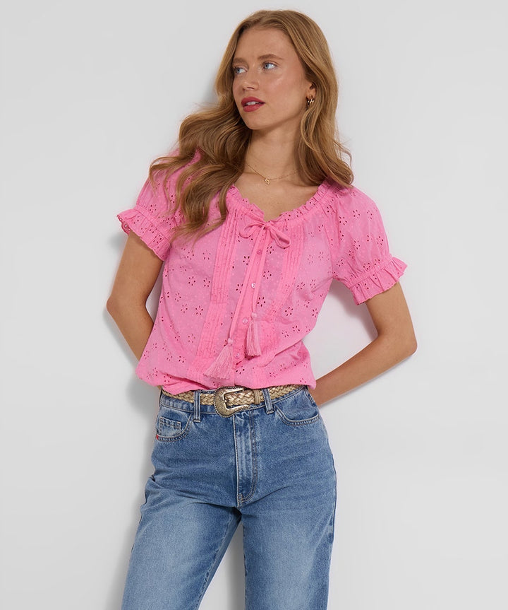 Pink Embroidery Blouse