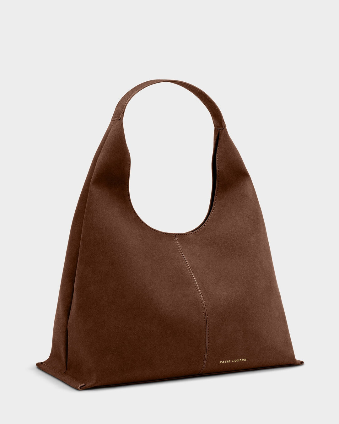 Suedette chocolate shoulder bag