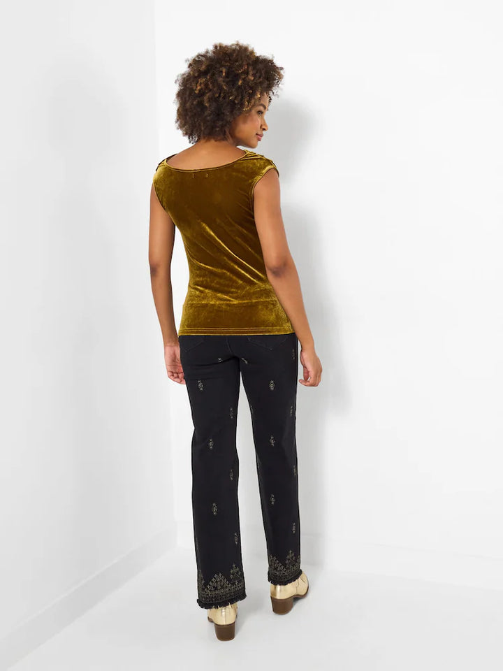 Gold cowl neck blouse